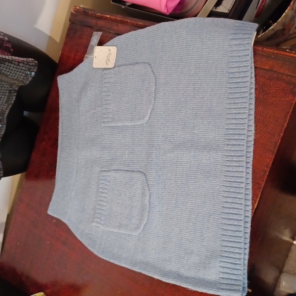 SALE! Free People heather blue,knit,mini skirt! SZ.S - Picture 2 of 6